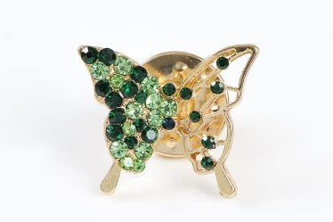 Brosa martisor fluture cu pietre verzi