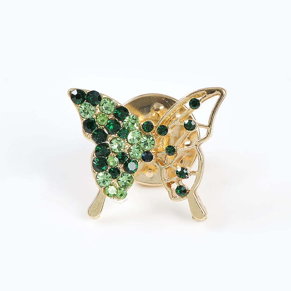 Brosa martisor fluture cu pietre verzi