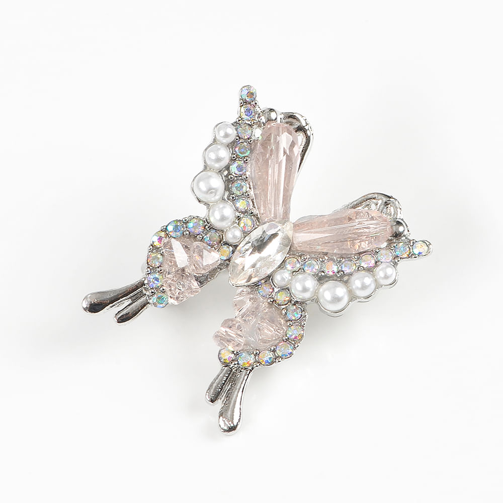 Brosa martisor fluture decorat cu pietre si perle