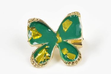 Brosa martisor fluture verde cu galben