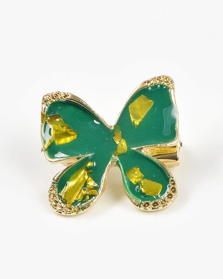 Brosa martisor fluture verde cu galben
