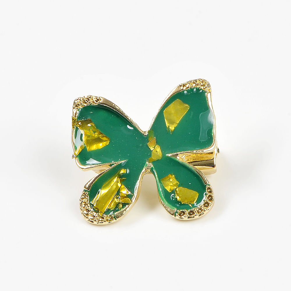 Brosa martisor fluture verde cu galben