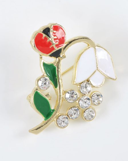 Brosa martisor ghiocel cu buburuza
