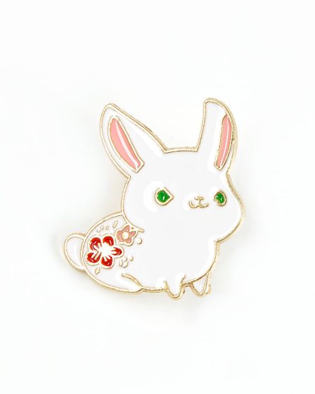 Brosa martisor iepuras alb