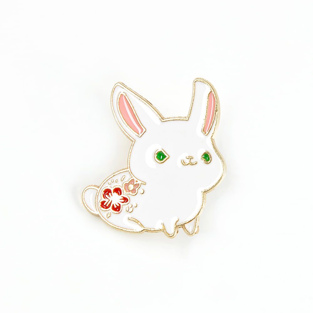 Brosa martisor iepuras alb