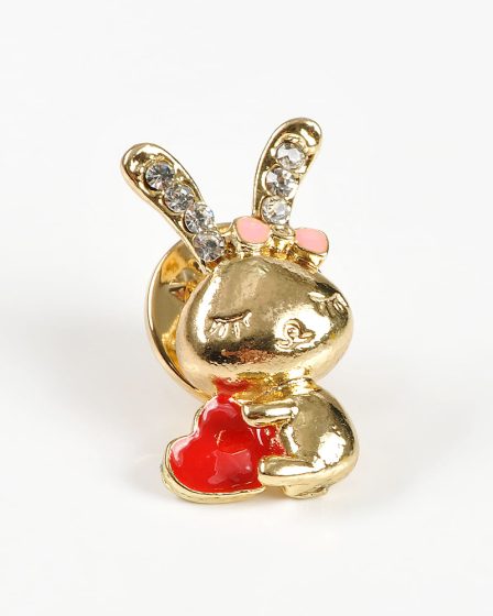 Brosa martisor iepuras auriu