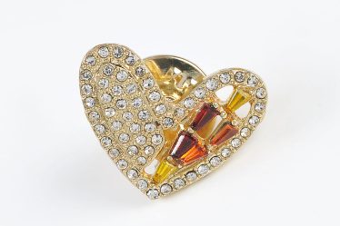 Brosa martisor inima cu pietre colorate