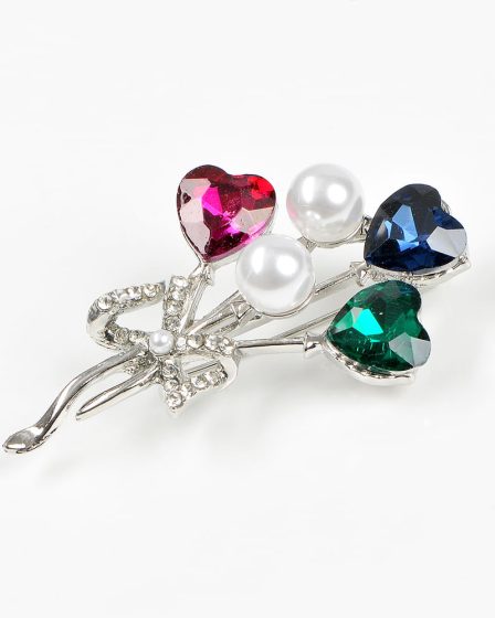 Brosa martisor inimi multicolore