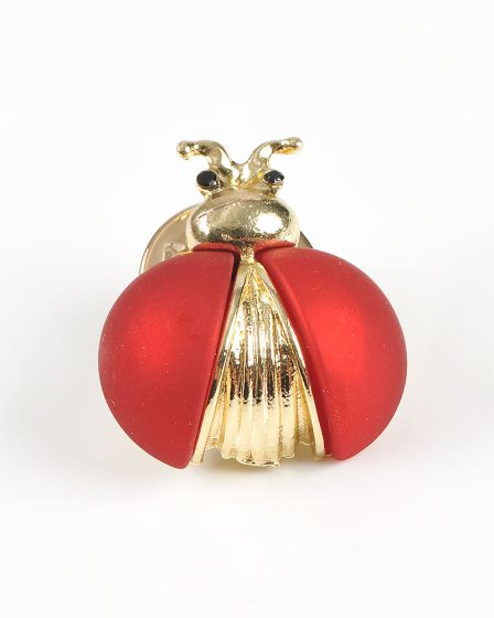 Brosa martisor insecta auriu cu rosu