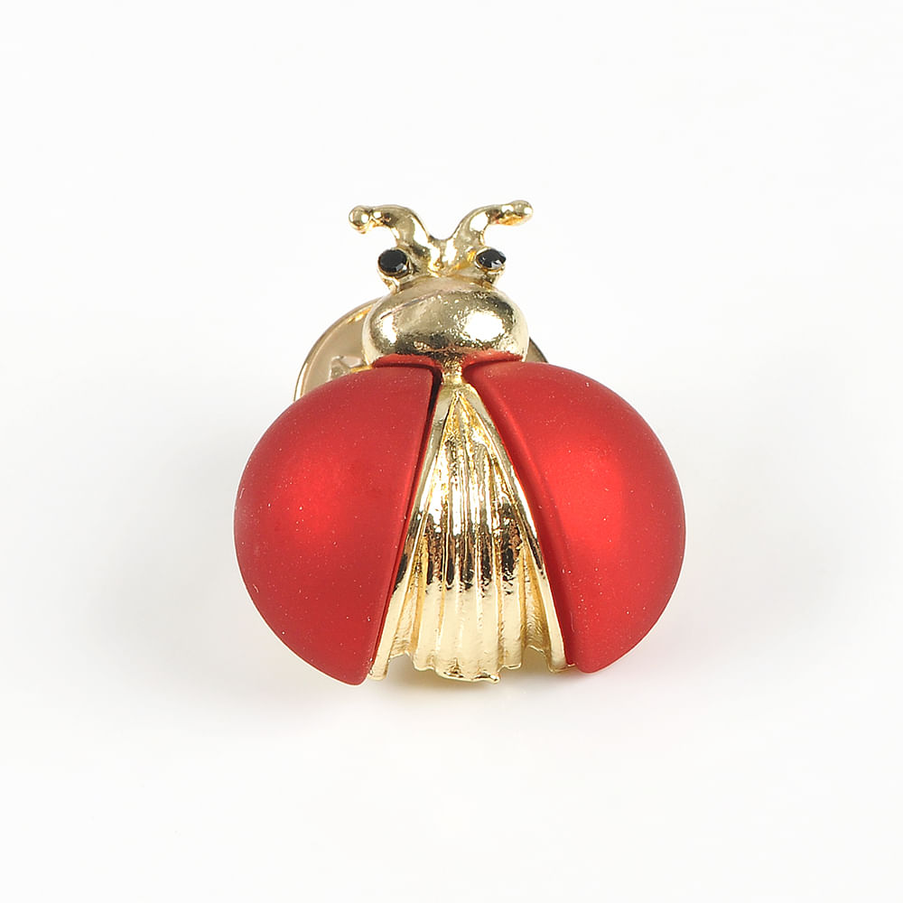 Brosa martisor insecta auriu cu rosu