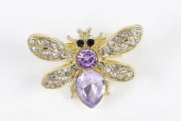 Brosa martisor insecta cu pietre lila