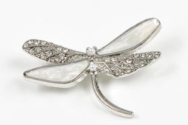 Brosa martisor libelula cu aripi albe