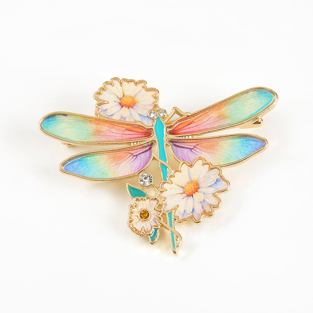 Brosa martisor libelula cu flori