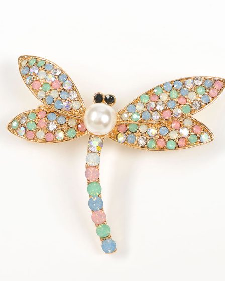 Brosa martisor libelula cu pietre multicolore