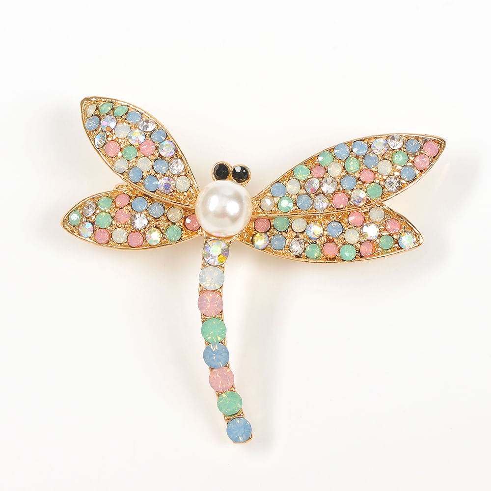 Brosa martisor libelula cu pietre multicolore