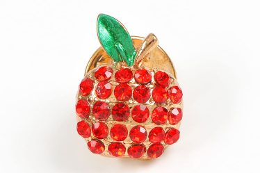 Brosa martisor mar cu pietre rosii