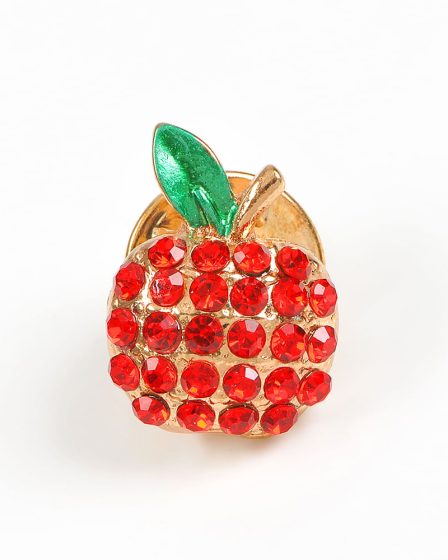 Brosa martisor mar cu pietre rosii