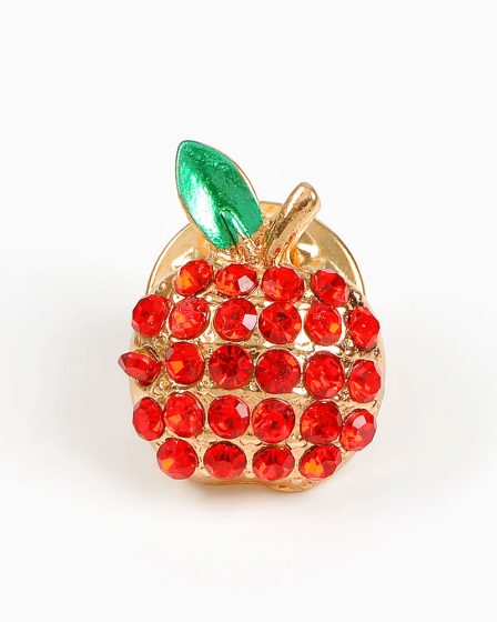 Brosa martisor mar cu pietre rosii