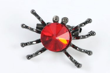 Brosa martisor paianjen cu piatra rosie