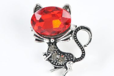 Brosa martisor pisica argintie