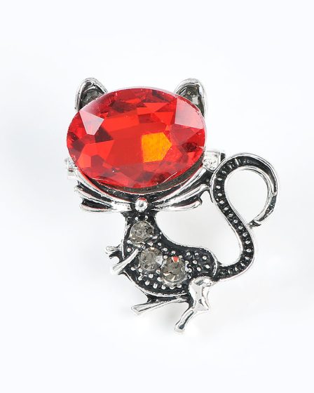 Brosa martisor pisica argintie