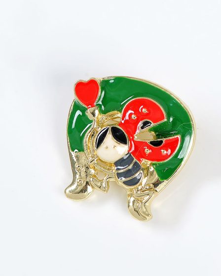 Brosa martisor portocava cu buburuza