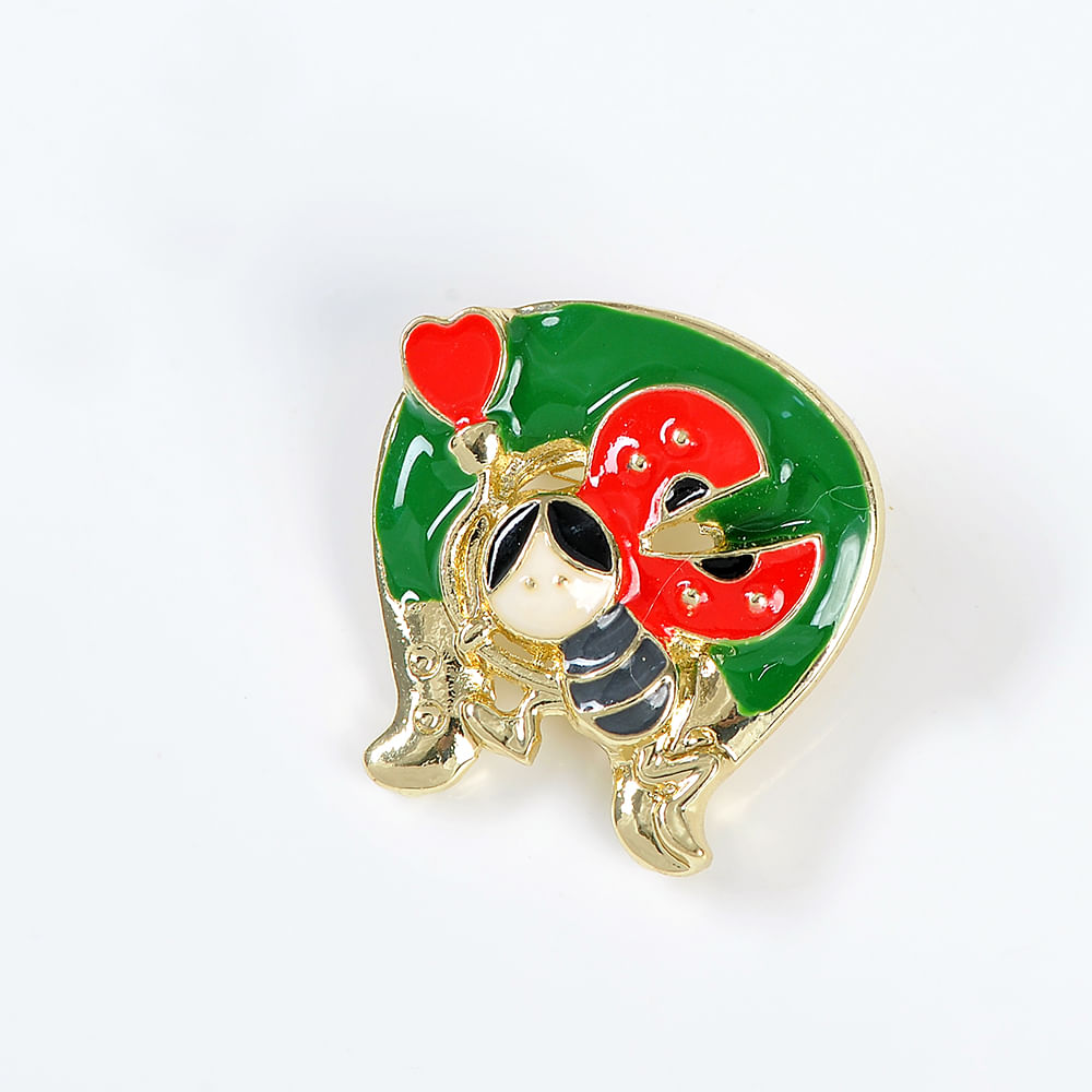 Brosa martisor portocava cu buburuza