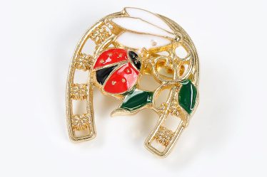 Brosa martisor potcoava cu ghiocel