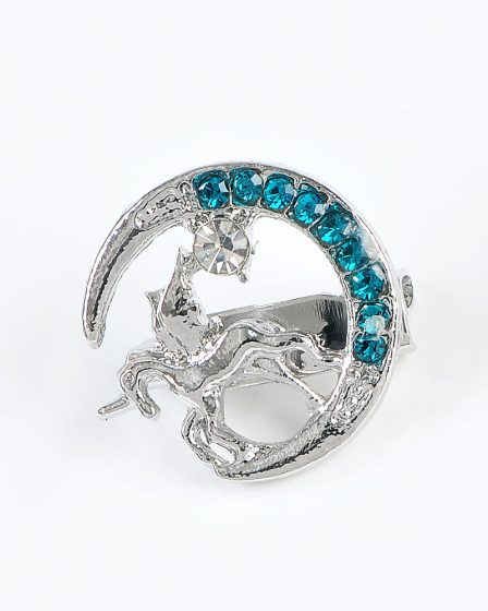 Brosa martisor semiluna cu unicorn