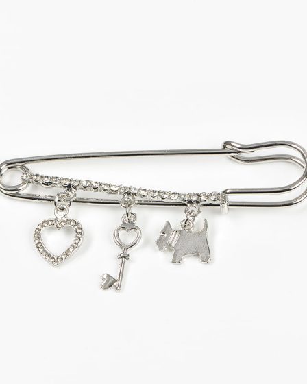 Brosa martisor tip ac de siguranta cu elemente decorative