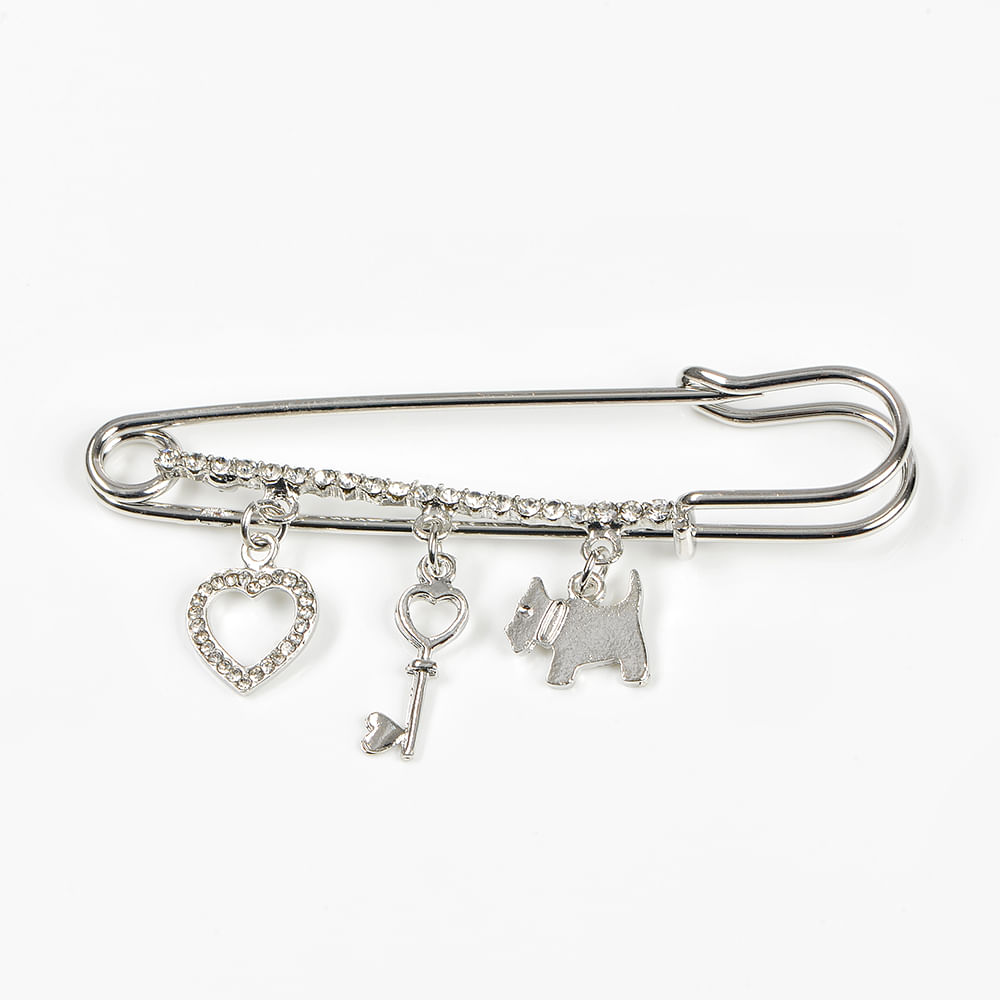Brosa martisor tip ac de siguranta cu elemente decorative