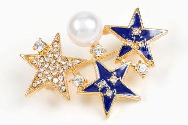 Brosa martisor trei stele cu pietre si perla