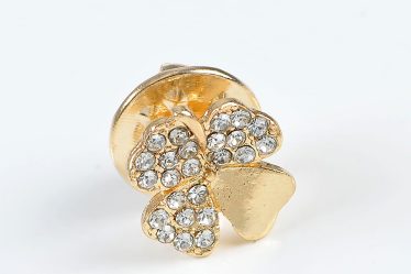 Brosa martisor trifoi auriu cu pietre acrilice