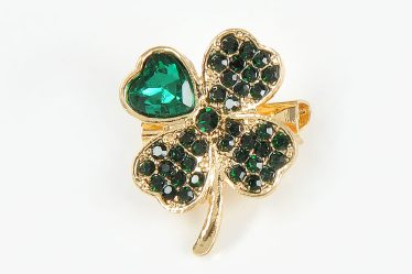 Brosa martisor trifoi cu pietre acrilice