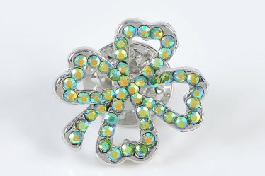 Brosa martisor trifoi cu pietre verzi