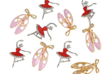 Set 10 brose martisor balerine cu pantofi roz