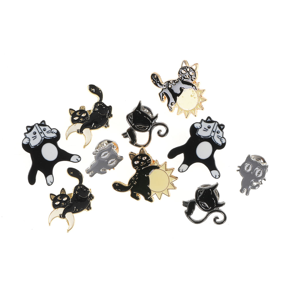 Set 10 brose martisor cu pisicute