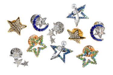 Set 10 brose martisor stele cu pietre multicolore