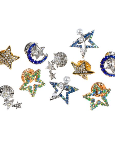 Set 10 brose martisor stele cu pietre multicolore