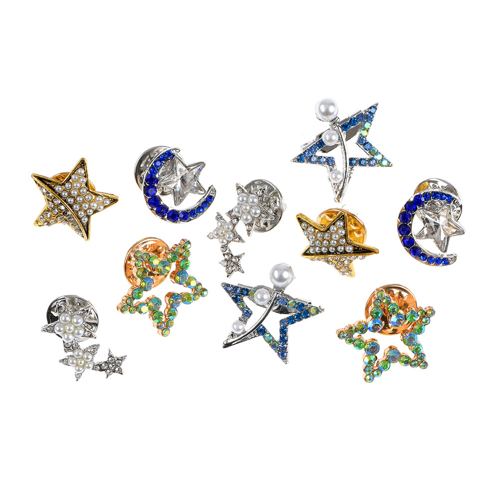 Set 10 brose martisor stele cu pietre multicolore