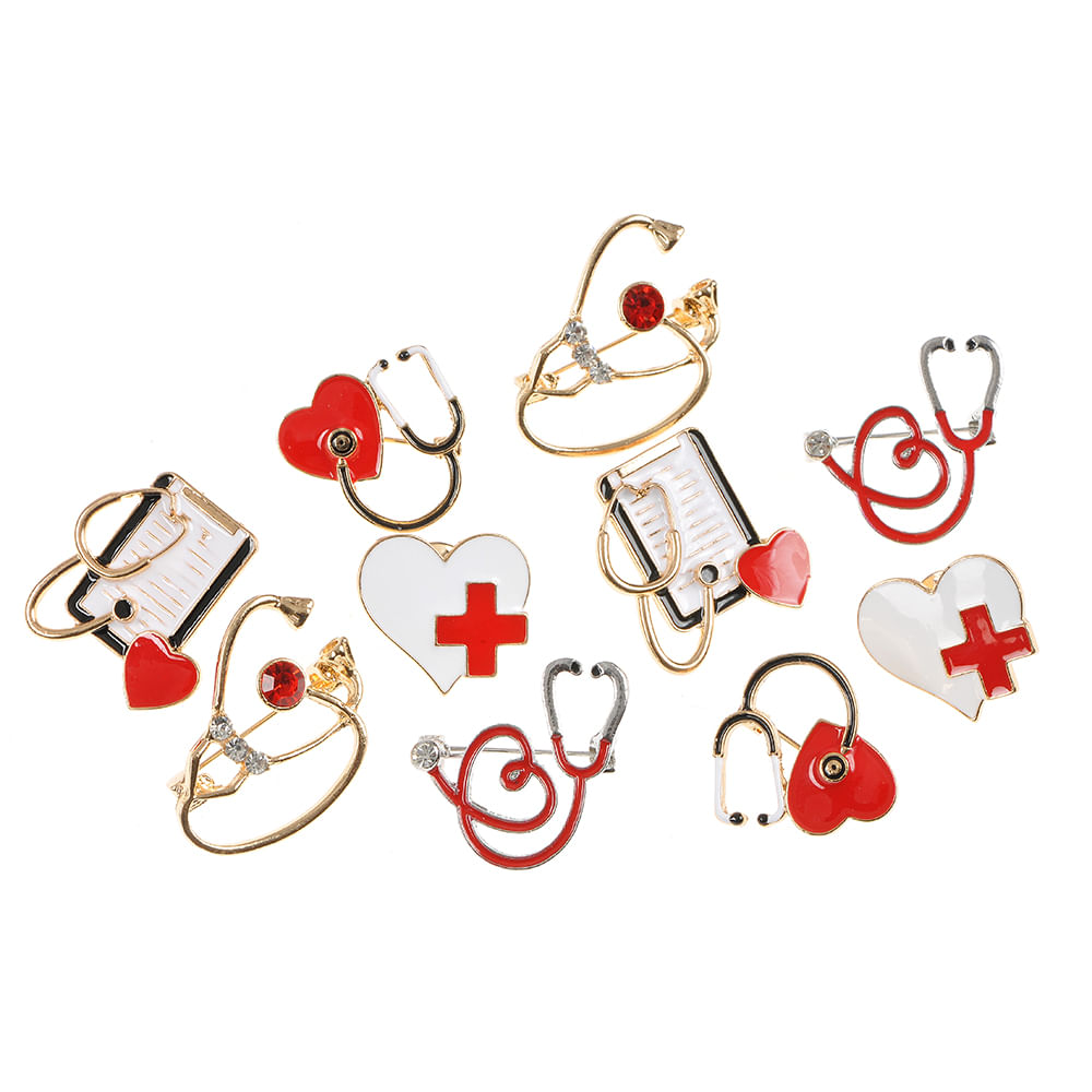 Set 10 brose martisor stetoscop