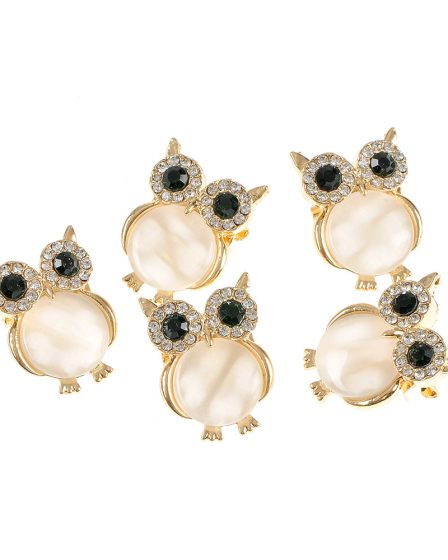 Set 5 brose martisor  bufnite cu pietre