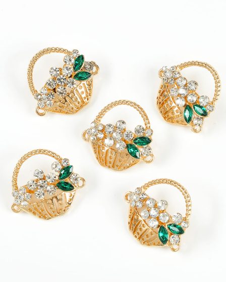 Set 5 brose martisor cos cu flori