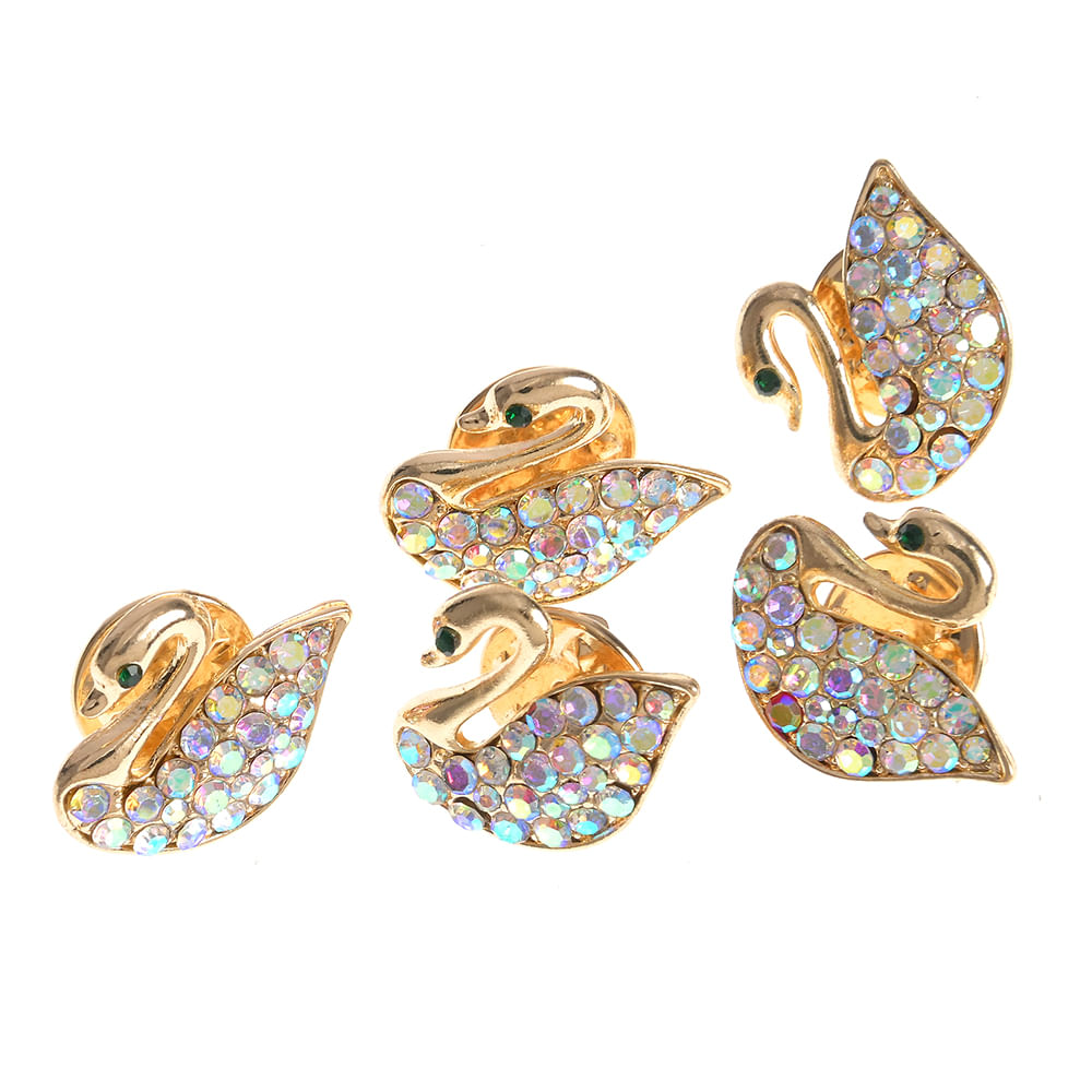 Set 5 brose martisor cu lebede aurii