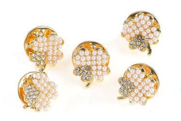 Set 5 brose martisor cu trifoi auriu