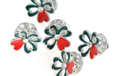 Set 5 brose martisor cu trifoi verde