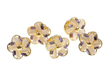 Set 5 brose martisor floare aurie