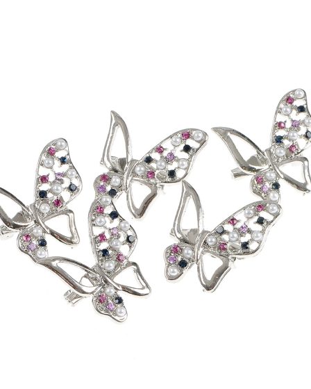 Set 5 brose martisor fluture argintiu