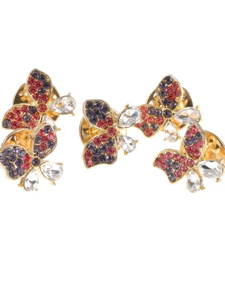 Set 5 brose martisor funda cu pietre albe si roz
