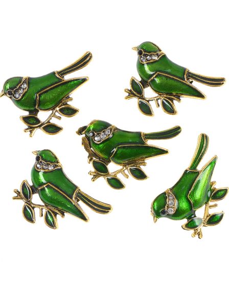 Set 5 brose martisor pasare verde